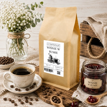 Kawa o smaku wiśni w rumie 1kg